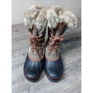 KHOMBU North Star Waterproof Winter Snow Boots Women's Size 11M Faux Fur